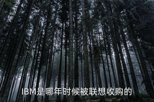 IBM是哪年時候被聯(lián)想收購的