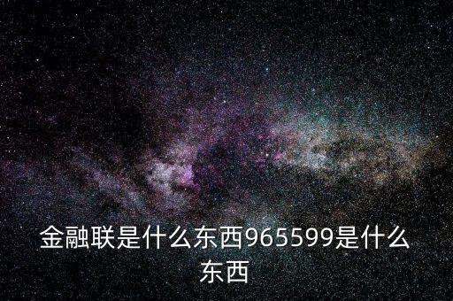 金融聯(lián)是什么東西965599是什么東西