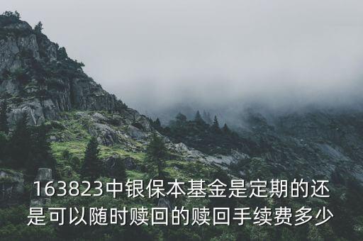 163823中銀保本基金是定期的還是可以隨時贖回的贖回手續(xù)費多少