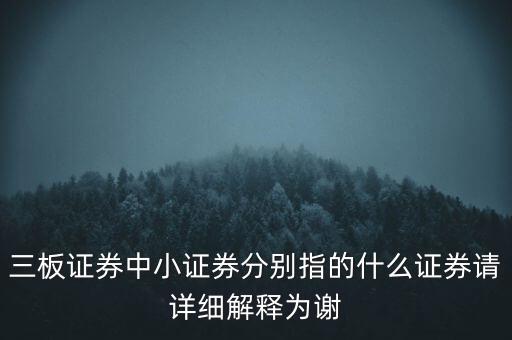 三板證券中小證券分別指的什么證券請詳細解釋為謝