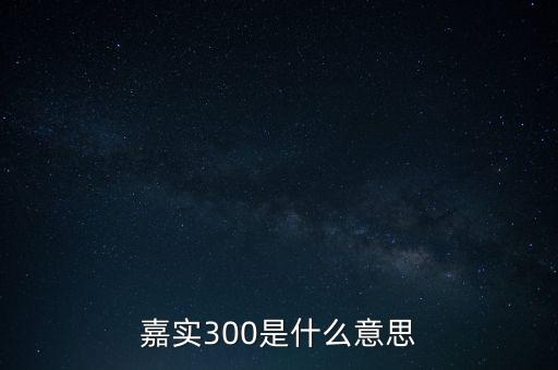 嘉實(shí)300是什么意思