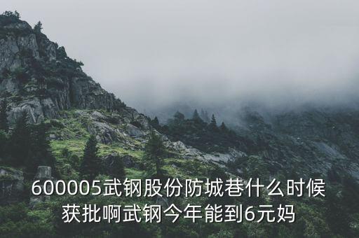 600005武鋼股份防城巷什么時候獲批啊武鋼今年能到6元媽