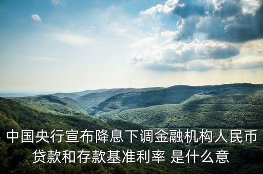 下調(diào)利率是什么經(jīng)濟政策，中國央行宣布降息下調(diào)金融機構(gòu)人民幣貸款和存款基準利率 是什么意