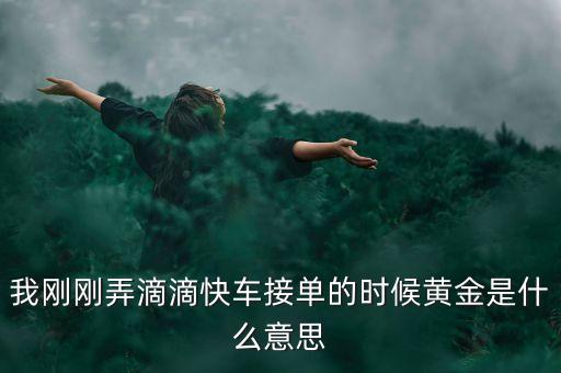 我剛剛弄滴滴快車接單的時(shí)候黃金是什么意思