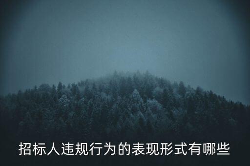 招標(biāo)人違規(guī)行為的表現(xiàn)形式有哪些