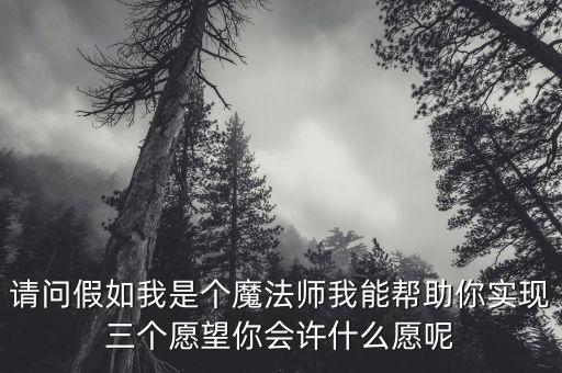 請(qǐng)問假如我是個(gè)魔法師我能幫助你實(shí)現(xiàn)三個(gè)愿望你會(huì)許什么愿呢