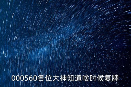 林州重機什么時候復牌，000560各位大神知道啥時候復牌