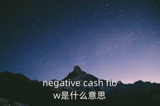 negative cash flow是什么意思