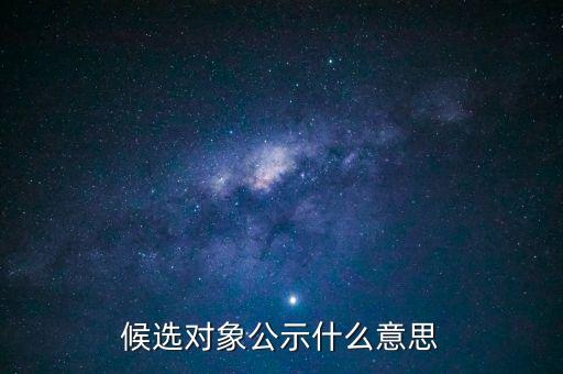 中標(biāo)候選人公示是什么意思，候選對(duì)象公示什么意思