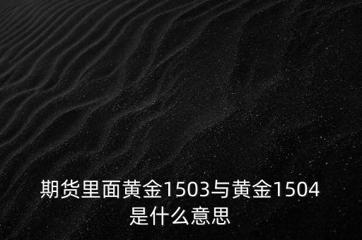 期貨里面黃金1503與黃金1504是什么意思