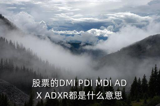 股票的DMI PDI MDI ADX ADXR都是什么意思