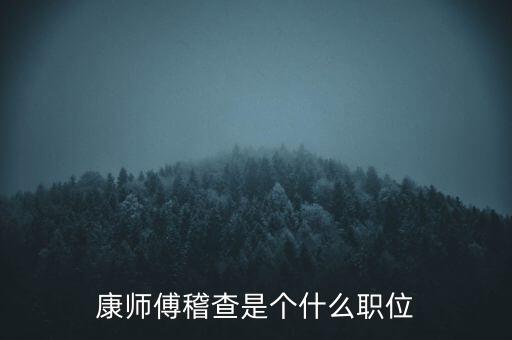 康師傅是什么官，康師傅稽查是個(gè)什么職位