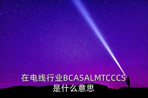 在電線行業(yè)BCASALMTCCCS是什么意思