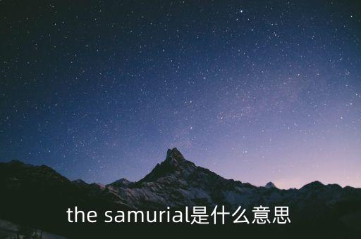 白武士是什么意思，the samurial是什么意思