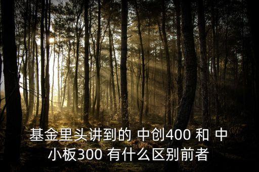 基金里頭講到的 中創(chuàng)400 和 中小板300 有什么區(qū)別前者