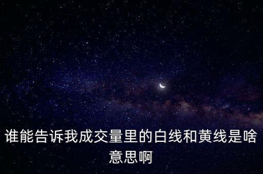 誰(shuí)能告訴我成交量里的白線和黃線是啥意思啊