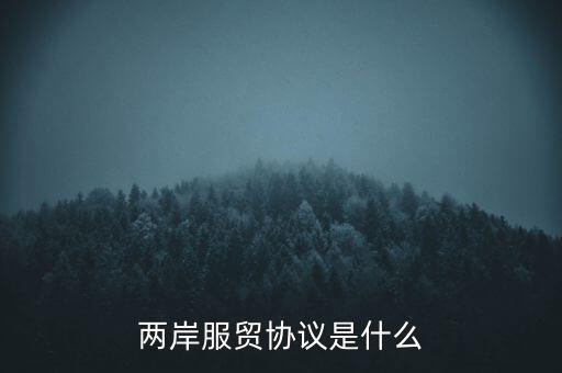 兩岸貨貿(mào)協(xié)議是什么，臺(tái)灣服貿(mào)協(xié)議是什么