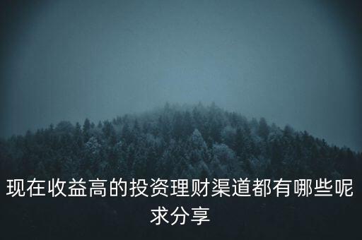 現(xiàn)在收益高的投資理財(cái)渠道都有哪些呢求分享