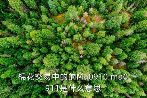 棉花交易中的的Ma0910 ma0911是什么意思