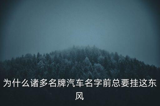 為什么諸多名牌汽車名字前總要掛這東風