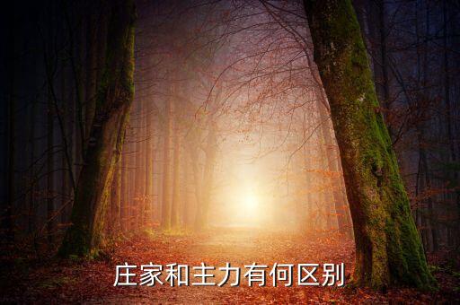 莊家和主力有什么區(qū)別，莊家和主力有何區(qū)別