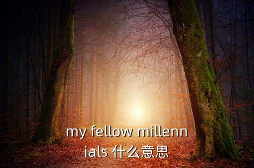 為什么叫千禧一代，my fellow millennials 什么意思