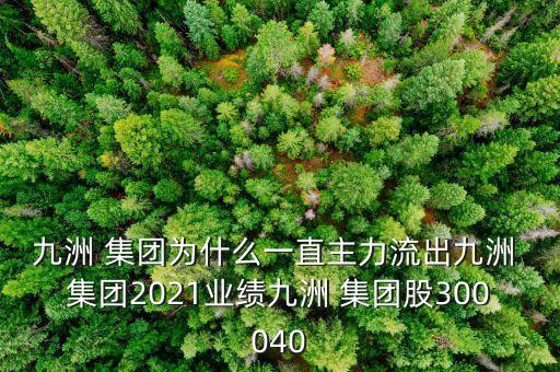 九洲 集團(tuán)為什么一直主力流出九洲 集團(tuán)2021業(yè)績(jī)九洲 集團(tuán)股300040