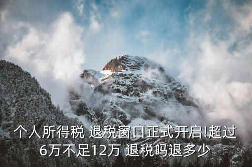 個(gè)人所得稅 退稅窗口正式開(kāi)啟!超過(guò)6萬(wàn)不足12萬(wàn) 退稅嗎退多少