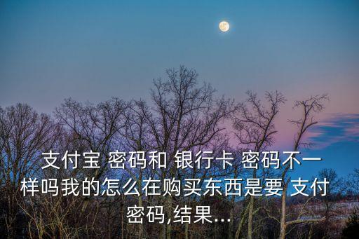  支付寶 密碼和 銀行卡 密碼不一樣嗎我的怎么在購買東西是要 支付 密碼,結(jié)果...