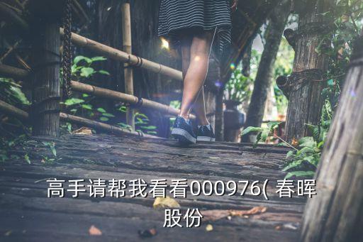 高手請(qǐng)幫我看看000976( 春暉 股份