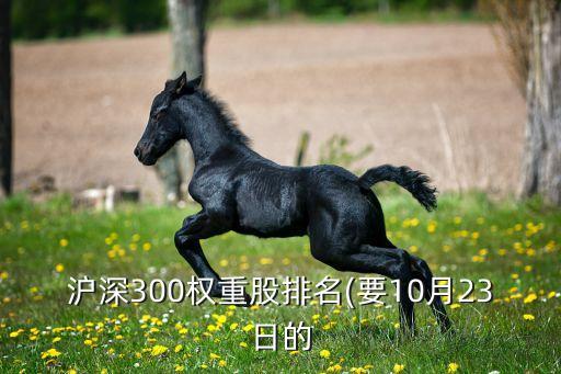 滬深300權(quán)重股排名(要10月23日的