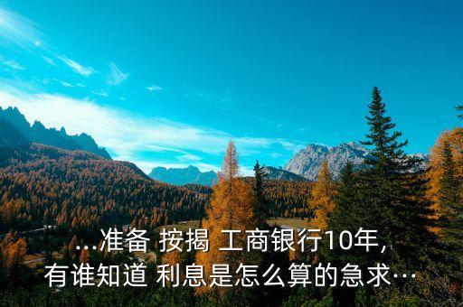 ...準(zhǔn)備 按揭 工商銀行10年,有誰(shuí)知道 利息是怎么算的急求···