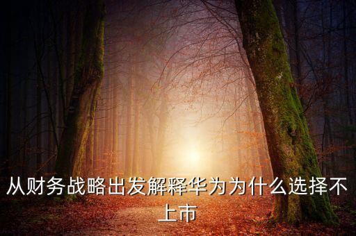 從財(cái)務(wù)戰(zhàn)略出發(fā)解釋華為為什么選擇不上市