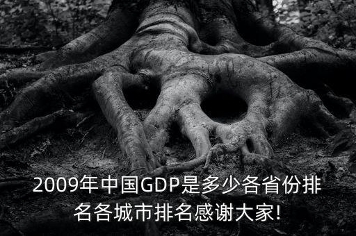 2009年中國GDP是多少各省份排名各城市排名感謝大家!