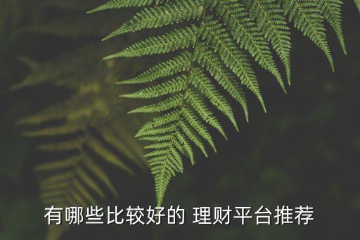 有哪些比較好的 理財平臺推薦