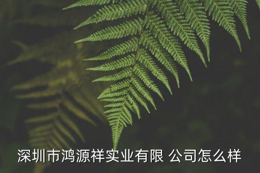 深圳市鴻源祥實(shí)業(yè)有限 公司怎么樣