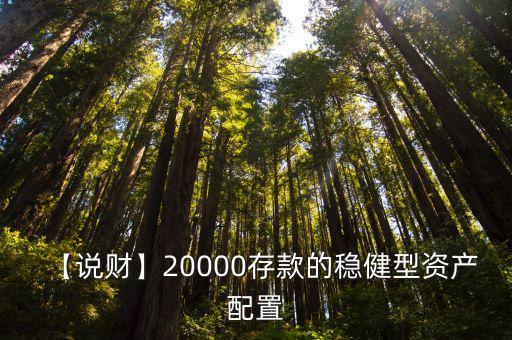 【說(shuō)財(cái)】20000存款的穩(wěn)健型資產(chǎn)配置