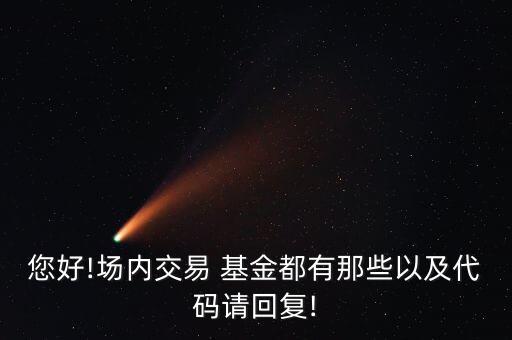 您好!場內(nèi)交易 基金都有那些以及代碼請回復!