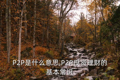 P2P是什么意思,P2P投資理財?shù)幕境ＷR