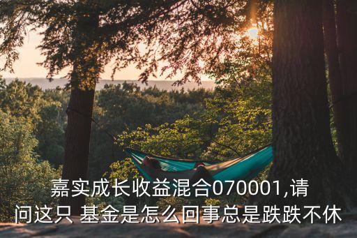  嘉實成長收益混合070001,請問這只 基金是怎么回事總是跌跌不休