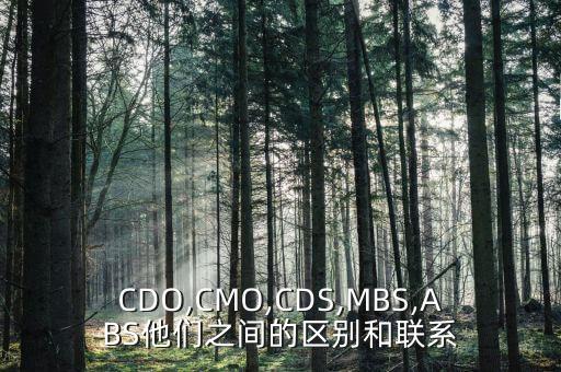 CDO,CMO,CDS,MBS,ABS他們之間的區(qū)別和聯(lián)系