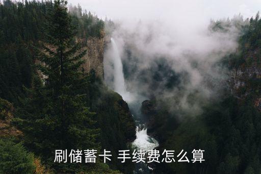 刷儲(chǔ)蓄卡 手續(xù)費(fèi)怎么算