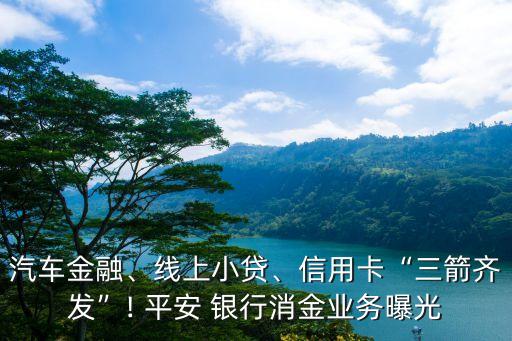 汽車金融、線上小貸、信用卡“三箭齊發(fā)”! 平安 銀行消金業(yè)務曝光