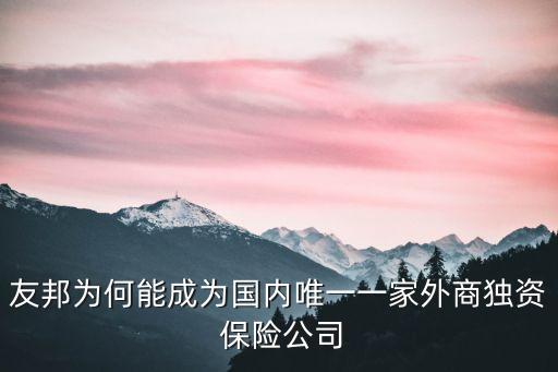 友邦為何能成為國內(nèi)唯一一家外商獨(dú)資 保險公司