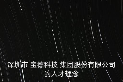 深圳市 寶德科技 集團(tuán)股份有限公司的人才理念