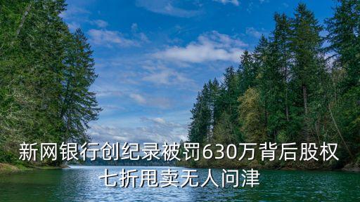 新網(wǎng)銀行創(chuàng)紀錄被罰630萬背后股權(quán)七折甩賣無人問津