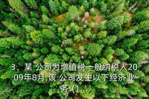 3、某 公司為增值稅一般納稅人2009年8月,該 公司發(fā)生以下經(jīng)濟(jì)業(yè)務(wù):(1...