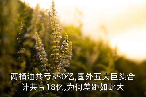 兩桶油共虧350億,國外五大巨頭合計(jì)共虧18億,為何差距如此大