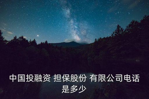 中國投融資 擔保股份 有限公司電話是多少