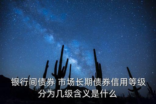  銀行間債券 市場長期債券信用等級分為幾級含義是什么